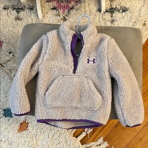 Under Armour Kids' Gray and Purple Sherpa Hoodie